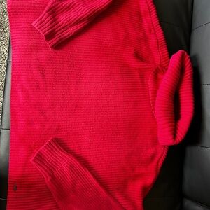 Red cropped turtleneck sweater